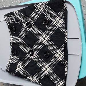 Black and White Plaid Mini Skirt by Express